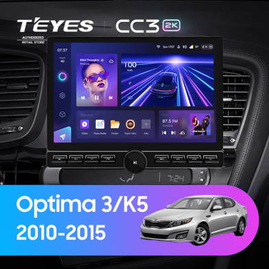 Штатная магнитола Teyes CC3 2K 6/128 Kia Optima 3 TF (2010-2015) F2 (13" с кнопками)