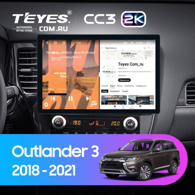 Штатная магнитола Teyes CC3 2K 6/128 Mitsubishi Outlander 3 (2018-2021) (11")