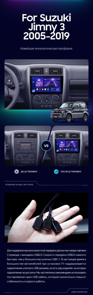 Штатная магнитола Teyes CC3L 4/32 Suzuki Jimny 3 (2005-2019)