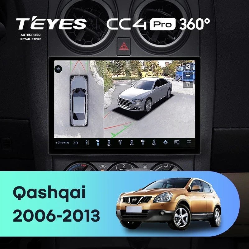 Штатная магнитола Teyes CC4 Pro 360 8/128 Nissan Qashqai 1 J10 (2006-2013) F1 (11")