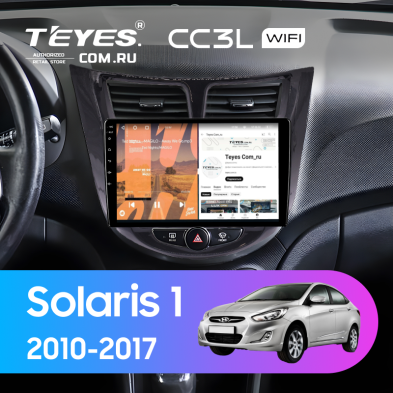 Штатная магнитола Teyes CC3L WiFi 2/32 Hyundai Solaris 1 (2010-2016) F2 (черный глянец)