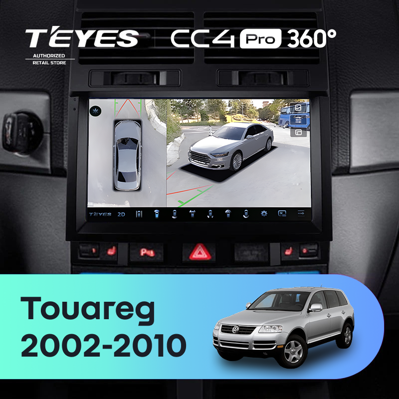 Штатная магнитола Teyes CC4 Pro 360 12/256 Volkswagen Touareg GP (2002-2010) F2