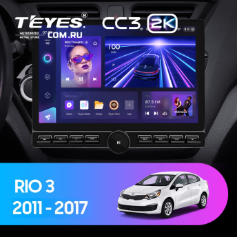 Штатная магнитола Teyes CC3 2K 6/128 Kia Rio 3 (2011-2017) (13" с кнопками)