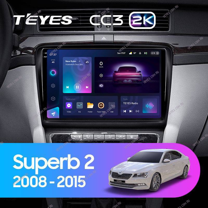 Штатная магнитола Teyes CC3 2K 6/128 Skoda Superb 2 B6 (2008-2015)