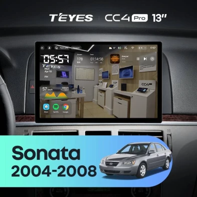 Штатная магнитола Teyes CC4 Pro 8/128 Hyundai Sonata NF (2004-2008) (13")