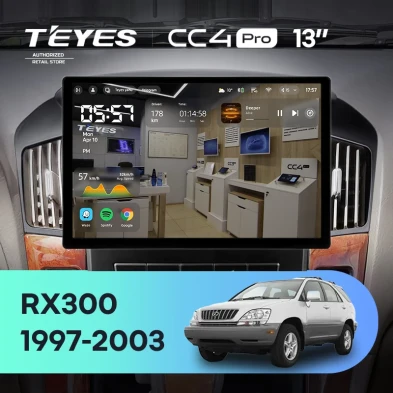 Штатная магнитола Teyes CC4 Pro 12/256 Lexus RX300 XU10 (1997-2003) F2 (13")