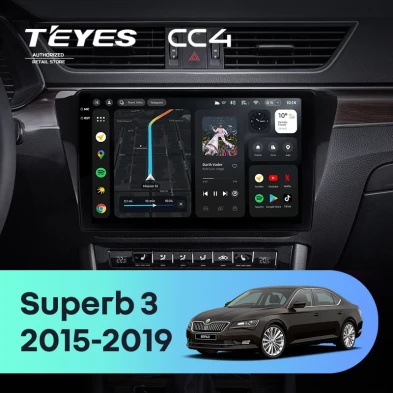 Штатная магнитола Teyes CC4 6/64 Skoda Superb 3 (2015-2026)