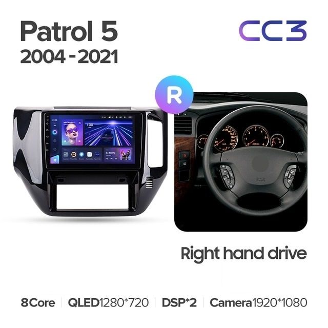 Штатная магнитола Teyes CC3L 4/32 Nissan Patrol V 5 Y61 (2004-2021) F3 Правый руль
