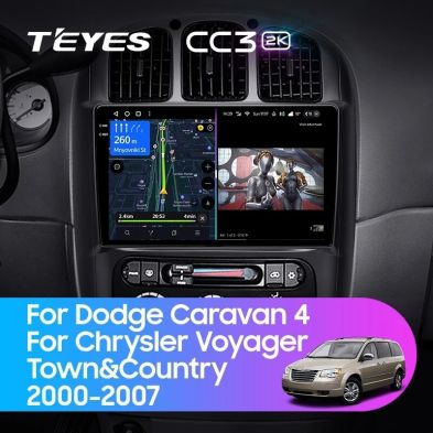 Штатная магнитола Teyes CC3 2K 360 6/128 Chrysler Town & Country 4 RS (2000-2007) Тип-B