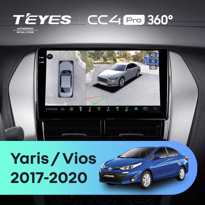 Штатная магнитола Teyes CC4 Pro 360 12/256 Toyota Yaris (2017-2020) F1