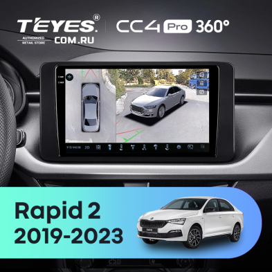 Штатная магнитола Teyes CC4 Pro 360 12/256 Skoda Rapid 2 (2019-2023)