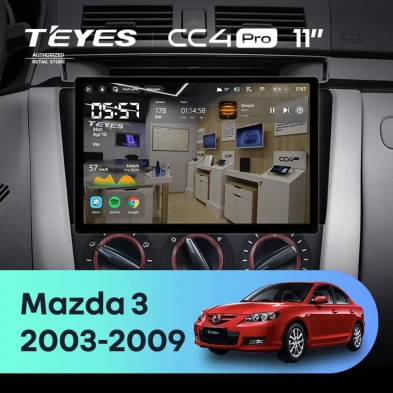 Штатная магнитола Teyes CC4 Pro 8/128 Mazda 3 1 BK (2003-2009) (11")