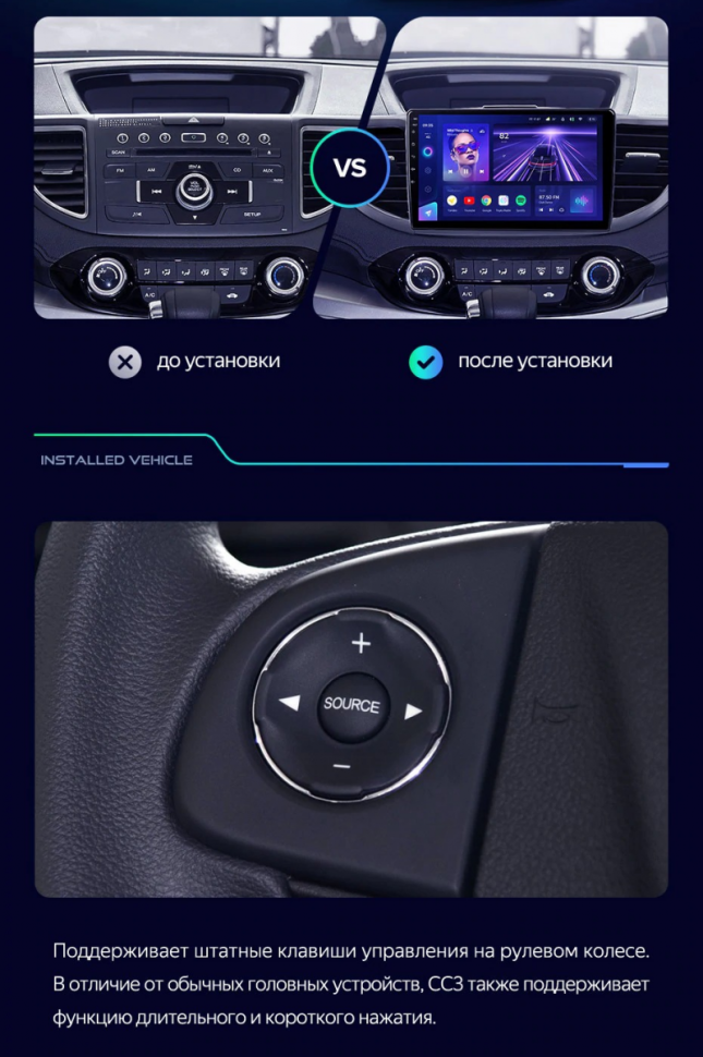 Штатная магнитола Teyes CC3L 4/32 Honda CR-V 4 RM RE (2011-2018) Тип-C