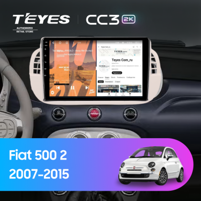 Штатная магнитола Teyes CC3 2K 4/64 Fiat 500 2 (2007-2015)