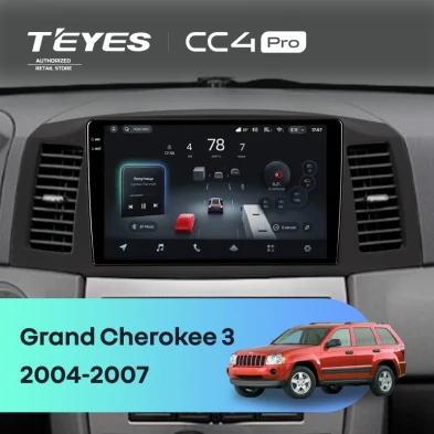 Штатная магнитола Teyes CC4 Pro 12/256 Jeep Grand Cherokee 3 WK (2004-2007) F1