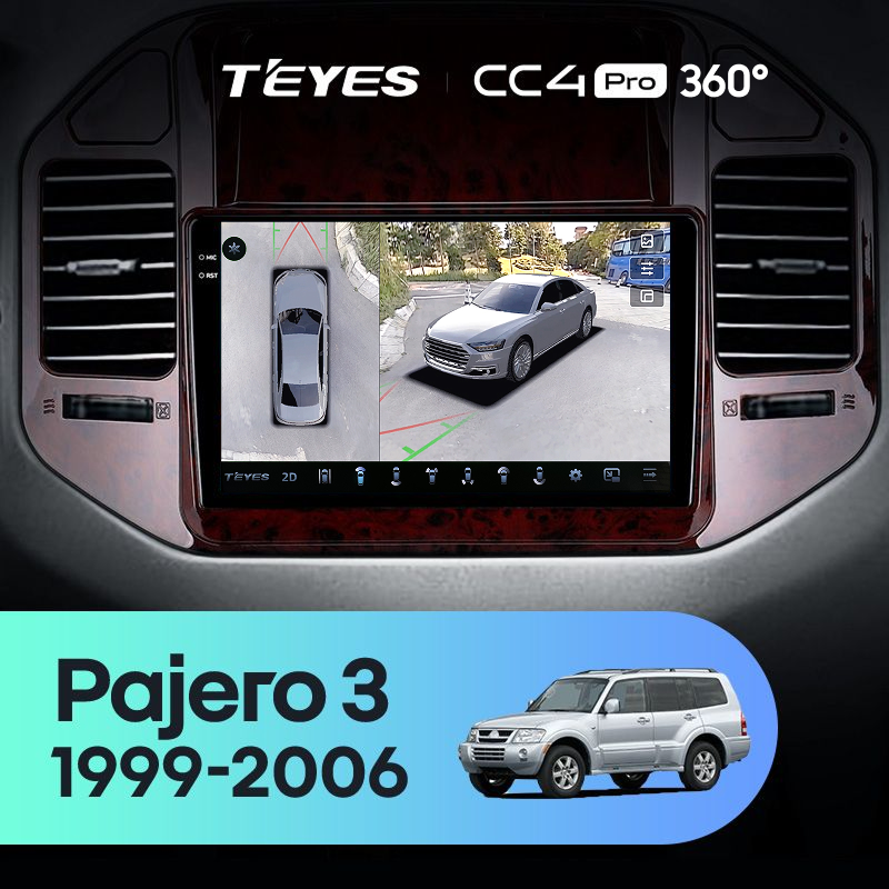 Штатная магнитола Teyes CC4 Pro 360 12/256 Mitsubishi Pajero 3 V70 V60 (1999-2006)