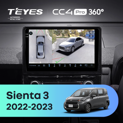 Штатная магнитола Teyes CC4 Pro 360 8/128 Toyota Sienta 3 (2022-2023)