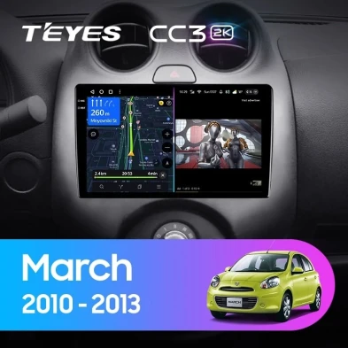 Штатная магнитола Teyes CC3 2K 360 6/128 Nissan March K13 (2010-2013)