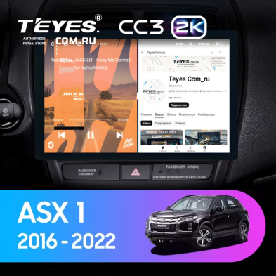 Штатная магнитола Teyes CC3 2K 4/64 Mitsubishi ASX (2016-2022) Тип-A (13")