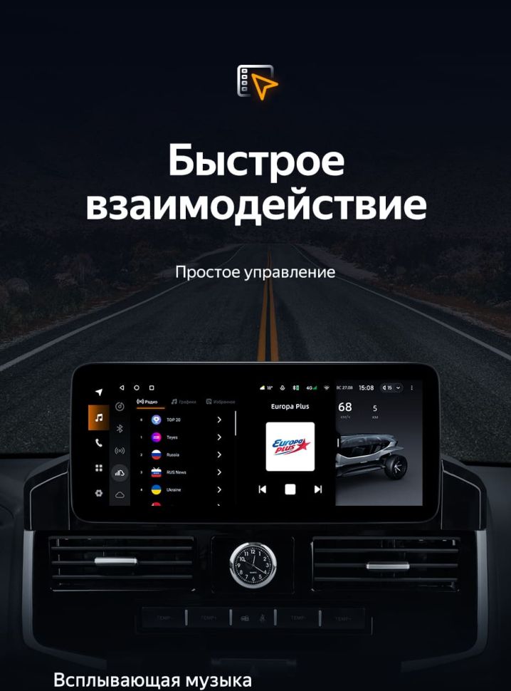 Штатная магнитола Teyes LUX ONE 4/32 Toyota Land Cruiser 200 (2007-2015) Тип-A