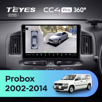 Штатная магнитола Teyes CC4 Pro 360 8/128 Toyota Probox XP50 XP160 (2002-2014) Правый руль