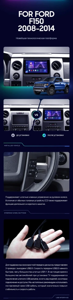 Штатная магнитола Teyes CC3 4/32 Ford F150 P415 Raptor (2008-2014) F1