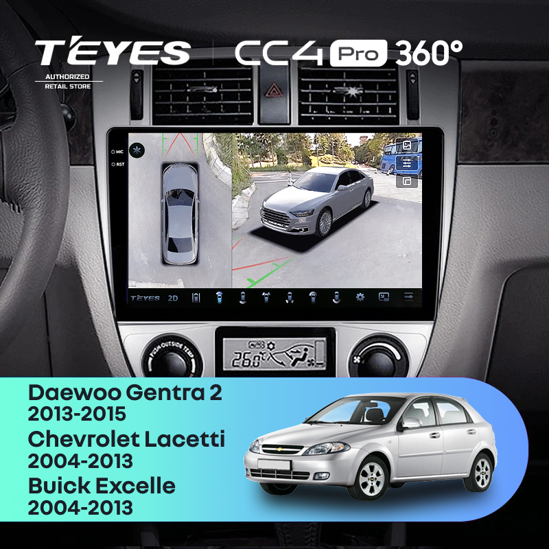 Штатная магнитола Teyes CC4 Pro 360 8/128 Chevrolet Lacetti J200 (2004-2013) F2 Тип-A
