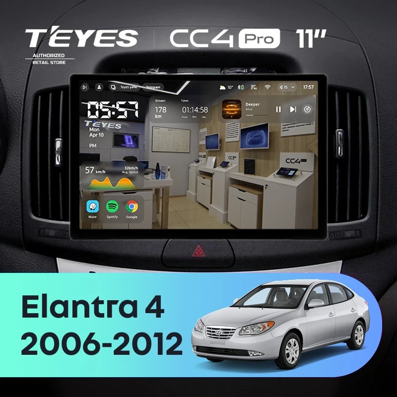 Штатная магнитола Teyes CC4 Pro 8/128 Hyundai Elantra 4 HD (2006-2012) (11")