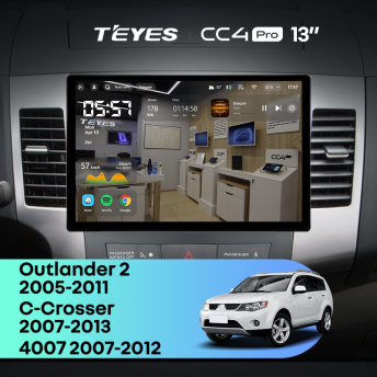Штатная магнитола Teyes CC4 Pro 8/128 Citroen C-Crosser 1 (2007-2013) Тип-B (13")