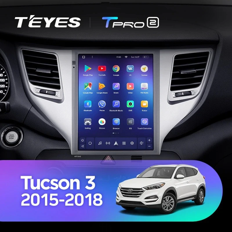 Штатная магнитола Tesla style Teyes TPRO 2 4/64 Hyundai Tucson 3 (2015-2018) Тип-B