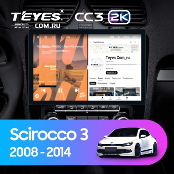 Штатная магнитола Teyes CC3 2K 4/64 Volkswagen Scirocco (2008-2014) F1 (11")