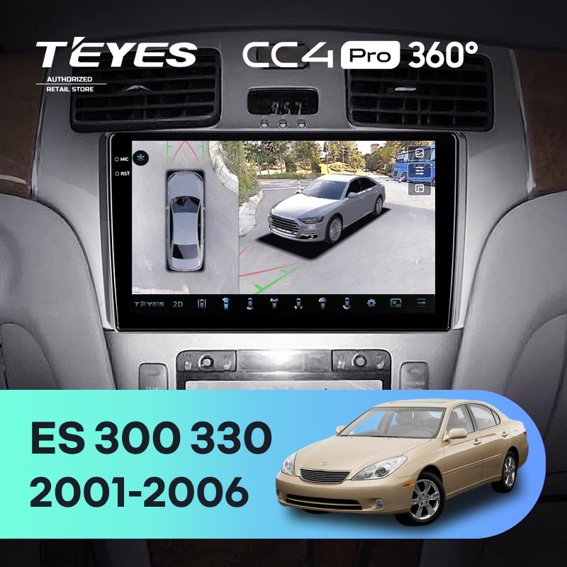 Штатная магнитола Teyes CC4 Pro 360 12/256 Lexus ES250 ES300 ES330 (2001-2006)