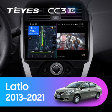Штатная магнитола Teyes CC3 2K 6/128 Nissan Latio (N17) (2013-2021) F1