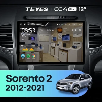 Штатная магнитола Teyes CC4 Pro 12/256 Kia Sorento 2 II XM (2012-2021) F3 (13")