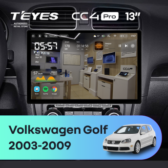Штатная магнитола Teyes CC4 Pro 8/128 Volkswagen Golf (2003-2009) (13")
