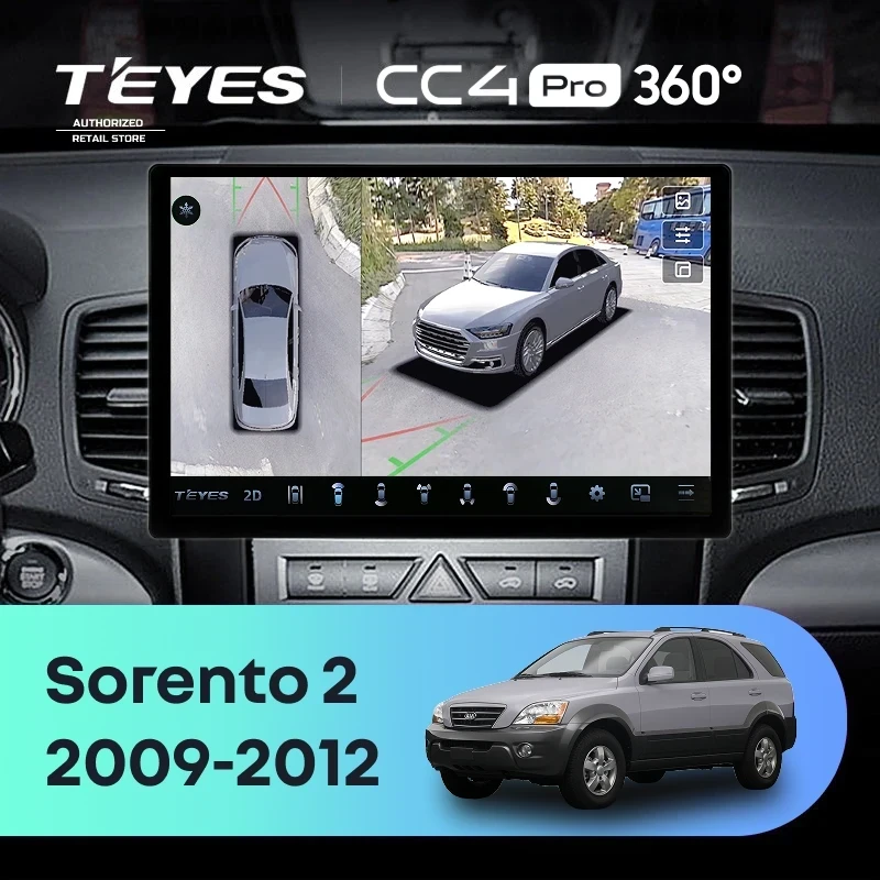 Штатная магнитола Teyes CC4 Pro 360 12/256 Kia Sorento 2 XM (2009-2012) Тип-A (13")