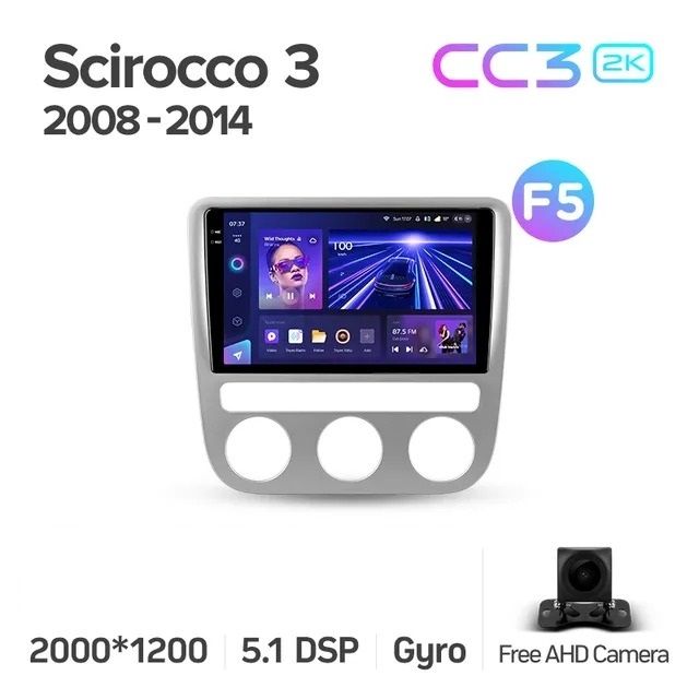 Штатная магнитола Teyes CC3 2K 4/64 Volkswagen Scirocco 3 Mk3 (2008-2014) F5