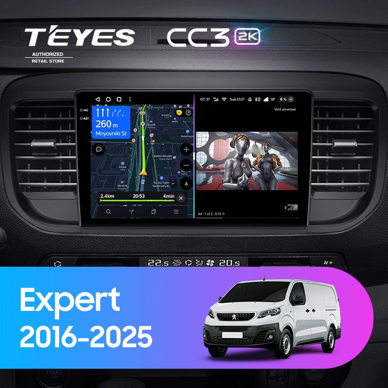 Штатная магнитола Teyes CC3 2K 360 6/128 Peugeot Expert (2016-2025)