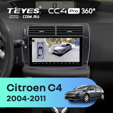 Штатная магнитола Teyes CC4 Pro 360 8/128 Citroen C4 1 (2004-2011) (черная)