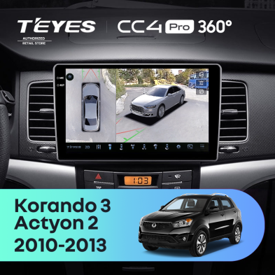 Штатная магнитола Teyes CC4 Pro 360 12/256 SsangYong Korando 3 Actyon 2 (2010-2013)