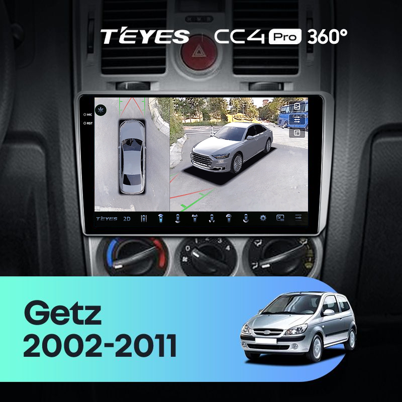 Штатная магнитола Teyes CC4 Pro 360 12/256 Hyundai Getz 1 (2002-2011) F1