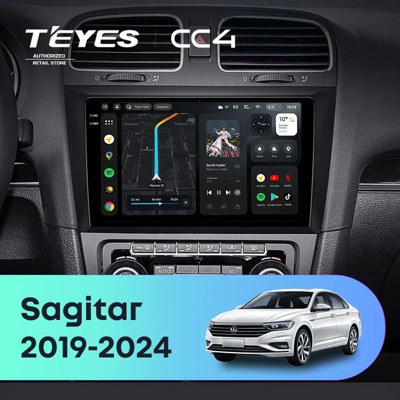 Штатная магнитола Teyes CC4 8/128 Volkswagen Sagitar (2019-2024)