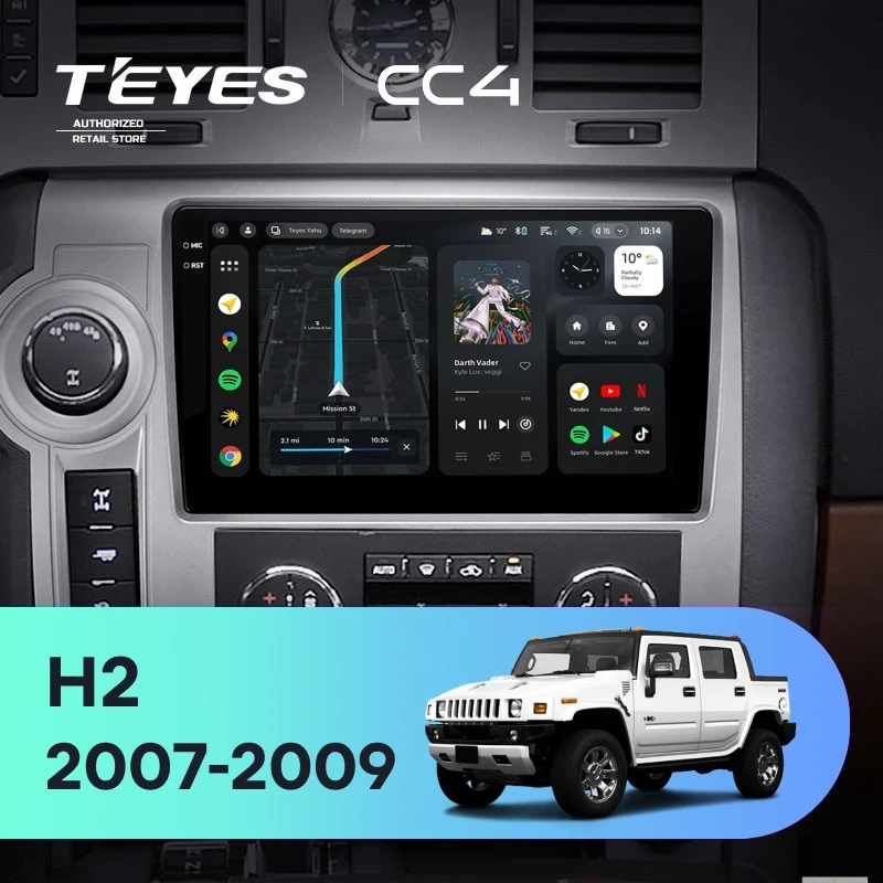 Штатная магнитола Teyes CC4 8/128 Hummer H2 E85 (2007-2009) F1