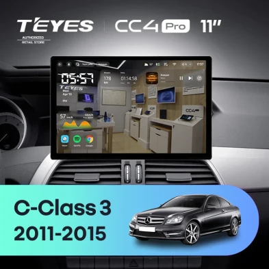 Штатная магнитола Teyes CC4 Pro 8/128 Mercedes-Benz C-Class W204 C204 S204 (2011-2015) (11")