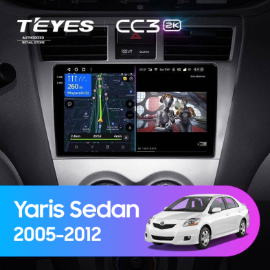 Штатная магнитола Teyes CC3 2K 4/32 Toyota Yaris Sedan (2005-2012)
