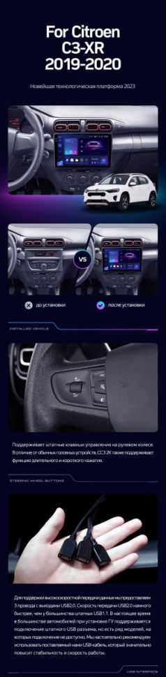 Штатная магнитола Teyes CC3 2K 4/32 Citroen C3-XR (2019-2020) F1