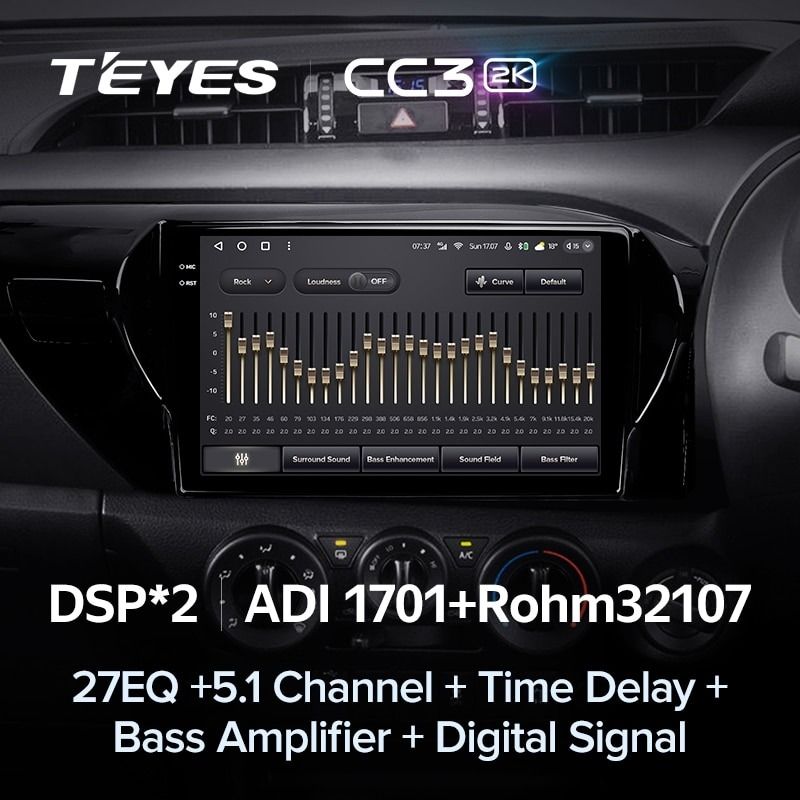 Штатная магнитола Teyes CC3 2K 4/32 Toyota Hilux Pick Up AN120 (2015-2020) Правый руль