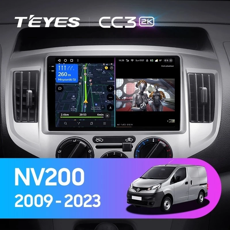 Штатная магнитола Teyes CC3 2K 6/128 Nissan NV200 M20 (2009-2023) F1