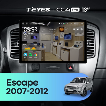 Штатная магнитола Teyes CC4 Pro 8/128 Ford Escape (2007-2012) (13")