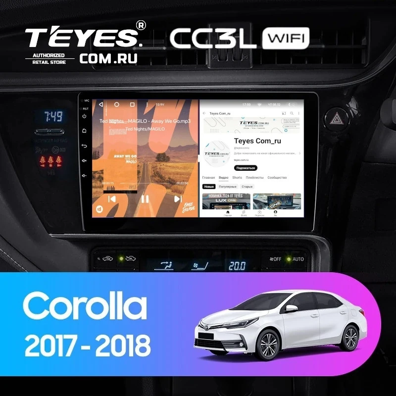 Штатная магнитола Teyes CC3L WiFi 2/32 Toyota Corolla (2017-2018) Тип-A